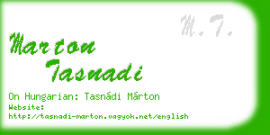 marton tasnadi business card